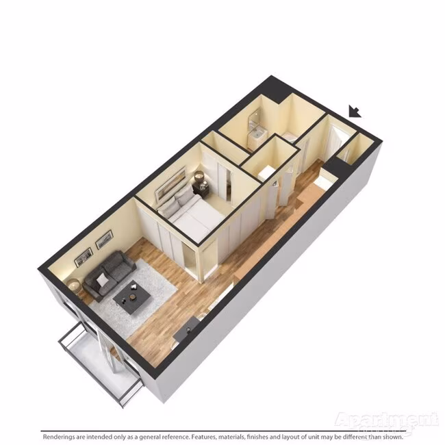 Urban-  1x1 508 floor plan